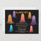 Colorful Ghosts Halloween Invitation Kaart (Voorkant)