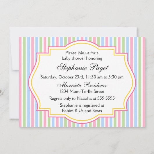 Colorful Gingham Elephants Baby shower Kaart (Achterkant)