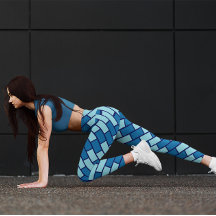 Colorful Girl Blue Brick Gym Yoga Femmes Leggings
