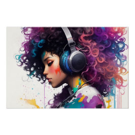Colorful girl wall art perfect poster
