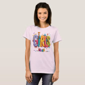 Colorful Girls Graffiti Art Graphic T-Shirt (Devant entier)