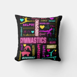 Colorful Girls Gymnastics Glossary Typografie Kussen