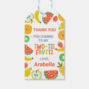 Colorful Girls Two-tii Frutti 2e verjaardag Cadeaulabel