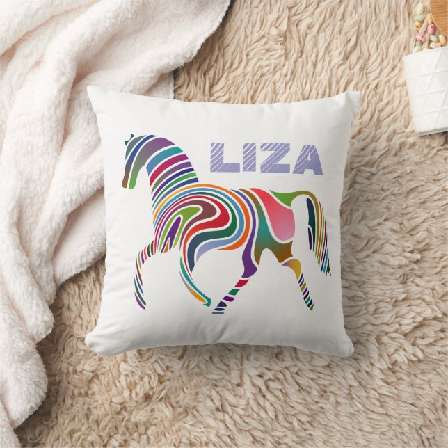 Colorful Girly Personalized Fantasy Horse Kussen (Deken)