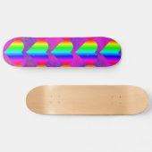 Colorful Girly Rainbow Hearts Fun Teen Pattern Skateboard (Horizontaal)