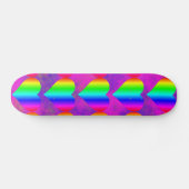 Colorful Girly Rainbow Hearts Fun Teen Pattern Skateboard (Horizontaal)