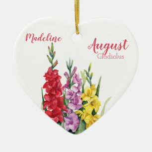 Colorful Gladiolus August Birth Flower for Baby Keramisch Ornament
