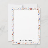 Colorful Glass Chips Terrazzo Pattern Frame Notitiekaartje (Voorkant)