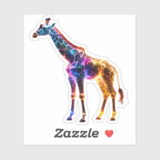 Colorful Glassy Giraffe Sticker (Vel)
