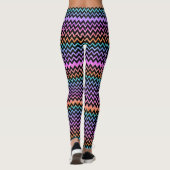 Colorful Glitter & Black Chevron Leggings (Achterkant)