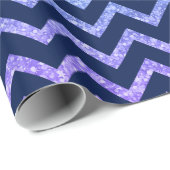 Colorful Glitter Blue Chevron Zigzag Pattern Cadeaupapier (Rol Hoek)
