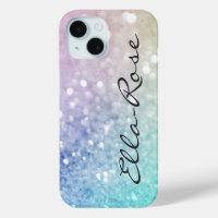 Colorful Glitter  Bokeh Monogrammed