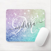 Colorful Glitter  Bokeh Monogrammed Muismat (Met muis)