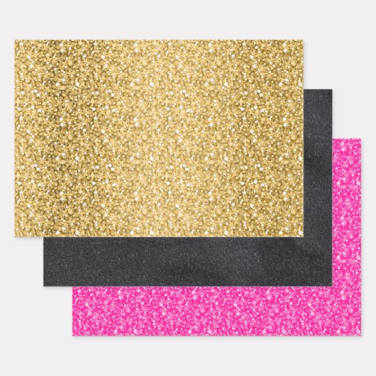 Colorful Glitter Inpakpapier Vel (Set)