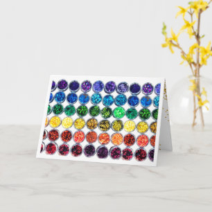 Colorful Glitter Sequin Happy Birthday Celebration Kaart