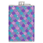 Colorful glittery mermaid scales pattern heupfles (Achterkant)