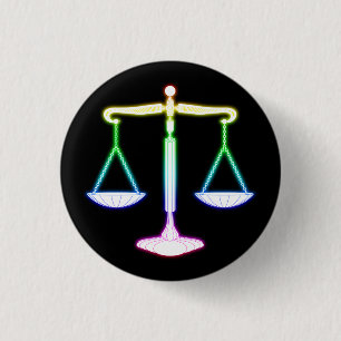 Colorful Glow Scales of Justice   Unieke cadeautje Ronde Button 3,2 Cm