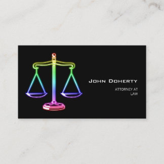 Colorful Glow Scales of Justice Visitekaartje