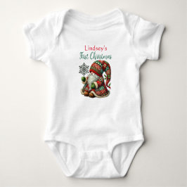 Colorful Gnome - Baby's First Christmas Romper