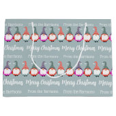 Colorful Gnomen Merry Kerstmis Groot Cadeauzakje (Voorkant)