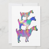 Colorful Goat Thmed Birthday Party Kaart (Achterkant)