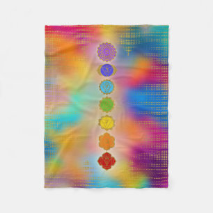 Colorful Golden Chakras compositie Fleece Deken