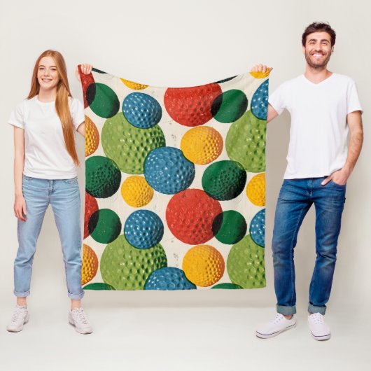 Colorful Golf Ball Pattern Fleece Deken (In situ)