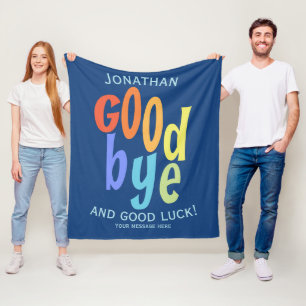 Colorful Goodbye en Good Luck Farewell Fleece Deken