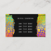 Colorful Gradient Golden Leopard Print Visitekaartje (Achterkant)