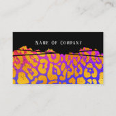 Colorful Gradient Golden Leopard Print Visitekaartje (Voorkant)