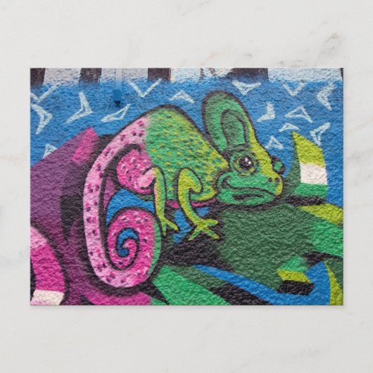 Colorful Graffiti Chameleon Briefkaart (Voorkant)