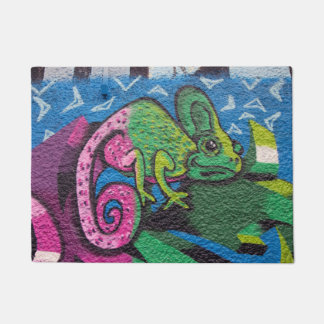 Colorful Graffiti Chameleon Deurmat
