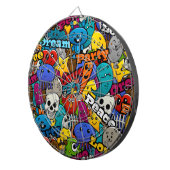 Colorful Graffiti Character Pattern Dartbord (Voorkant Rechts)