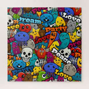 Colorful Graffiti Character Pattern Legpuzzel