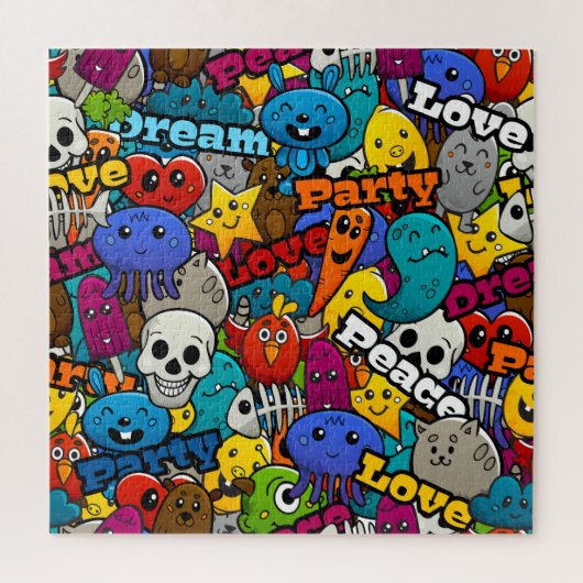 Colorful Graffiti Character Pattern Legpuzzel (Verticaal)