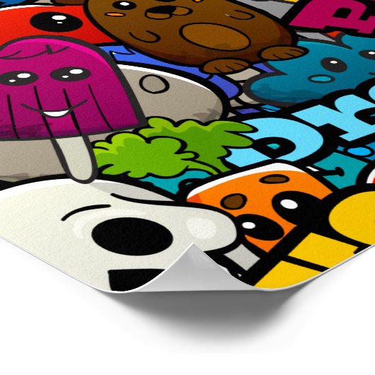 Colorful Graffiti Character Pattern Poster (Hoek)