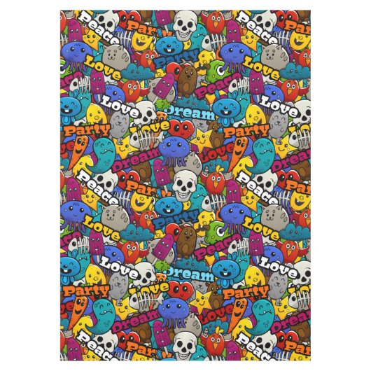 Colorful Graffiti Character Pattern Tafelkleed (Voorkant)