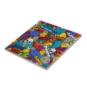 Colorful Graffiti Character Pattern Tegeltje (Zijkant)
