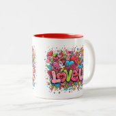 Colorful Graffiti Love U Mug (Devant droit)