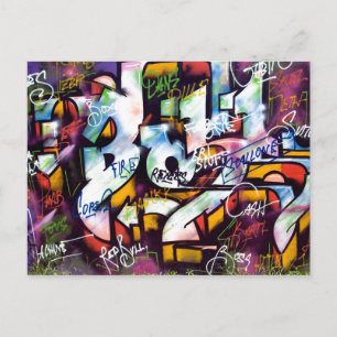 Colorful Graffiti Words Briefkaart