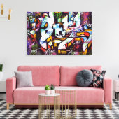 Colorful Graffiti Words Canvas Afdruk (Insitu (Woonkamer))
