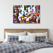 Colorful Graffiti Words Canvas Afdruk (Insitu (Slaapkamer))