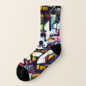 Colorful Graffiti Words Sokken (Links - buitenkant)