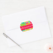 Colorful Grammar Ronde Sticker (Envelop)