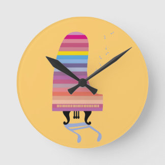 Colorful Grand Piano Ronde Klok