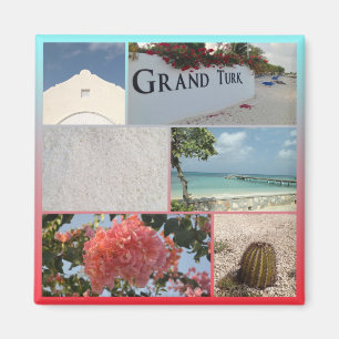 Colorful Grand Turk Photo Collage Magneet