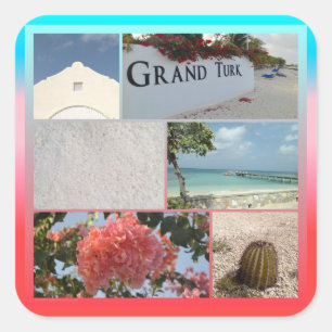 Colorful Grand Turk Photo Collage Vierkante Sticker