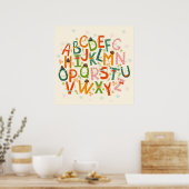 Colorful grappig alfabet letters poster (Keuken)