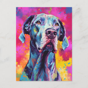 Colorful Great Dane Briefkaart