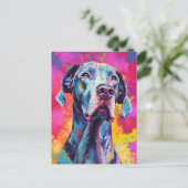 Colorful Great Dane Briefkaart (Staand voorkant)